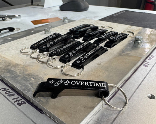 In Case Of Overtime Keychain Bottle Opener
