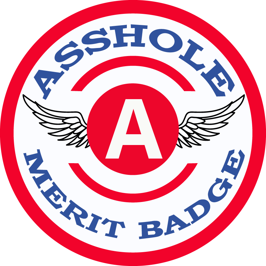 Asshole Merit Badge Sticker