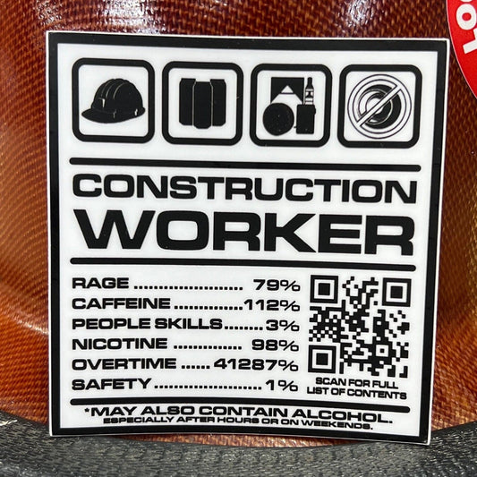 Construction Worker Contents Sticker
