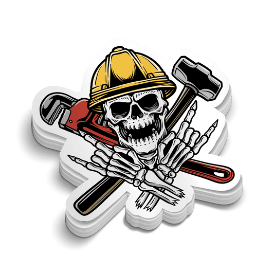 Construction Skeleton - Hard Hat Decal