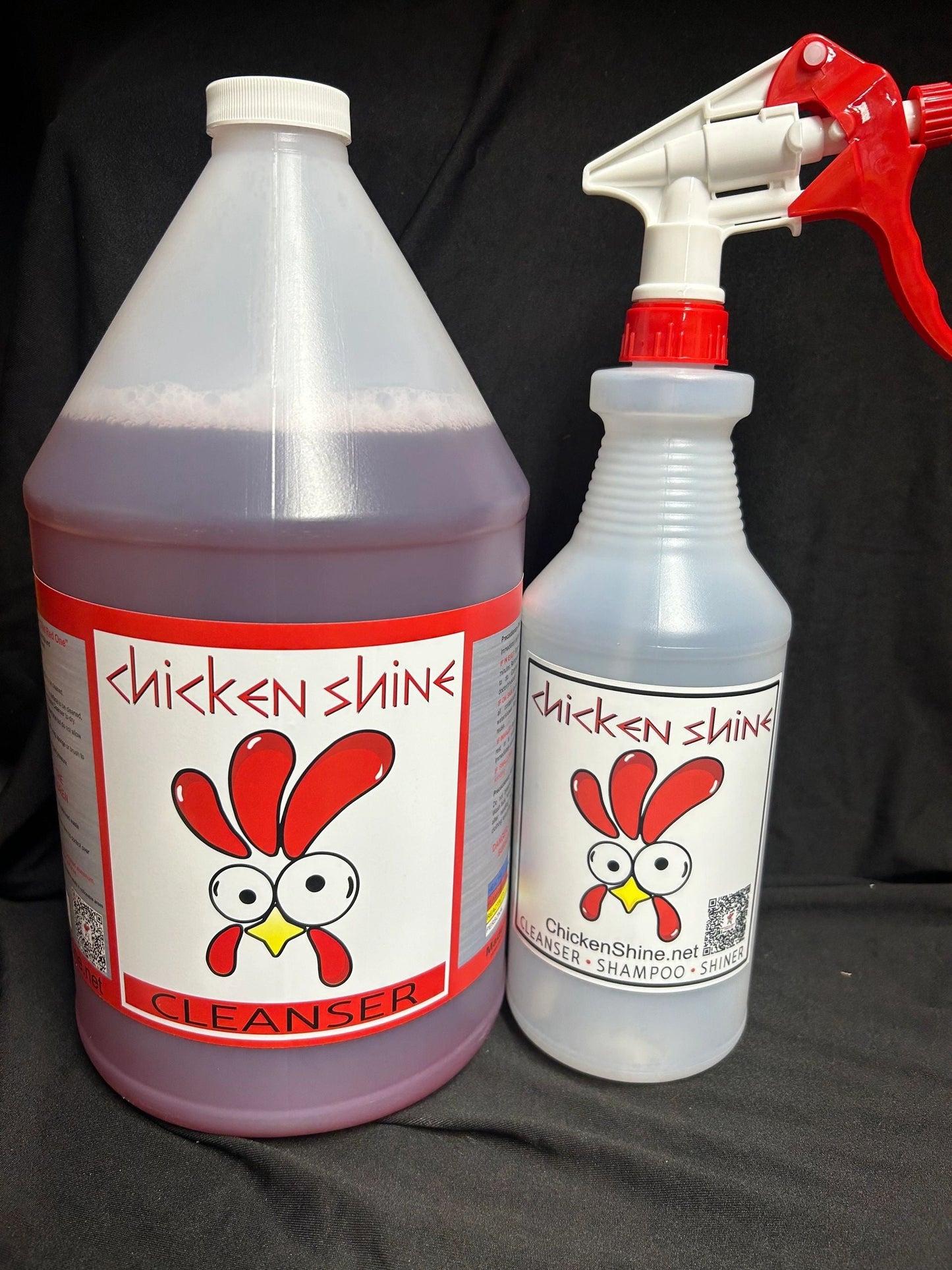 1 Gallon Chicken Shine Cleanser Starter Kit w/ Heavy Duty Spray Bottle