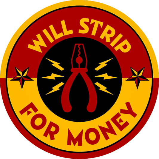 Will Strip For Money Sticker
